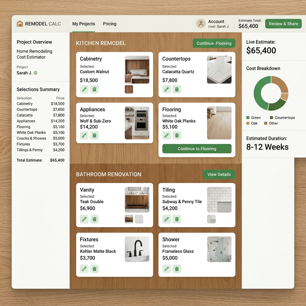Timberline Builders Custom Estimator Tool Mockup
